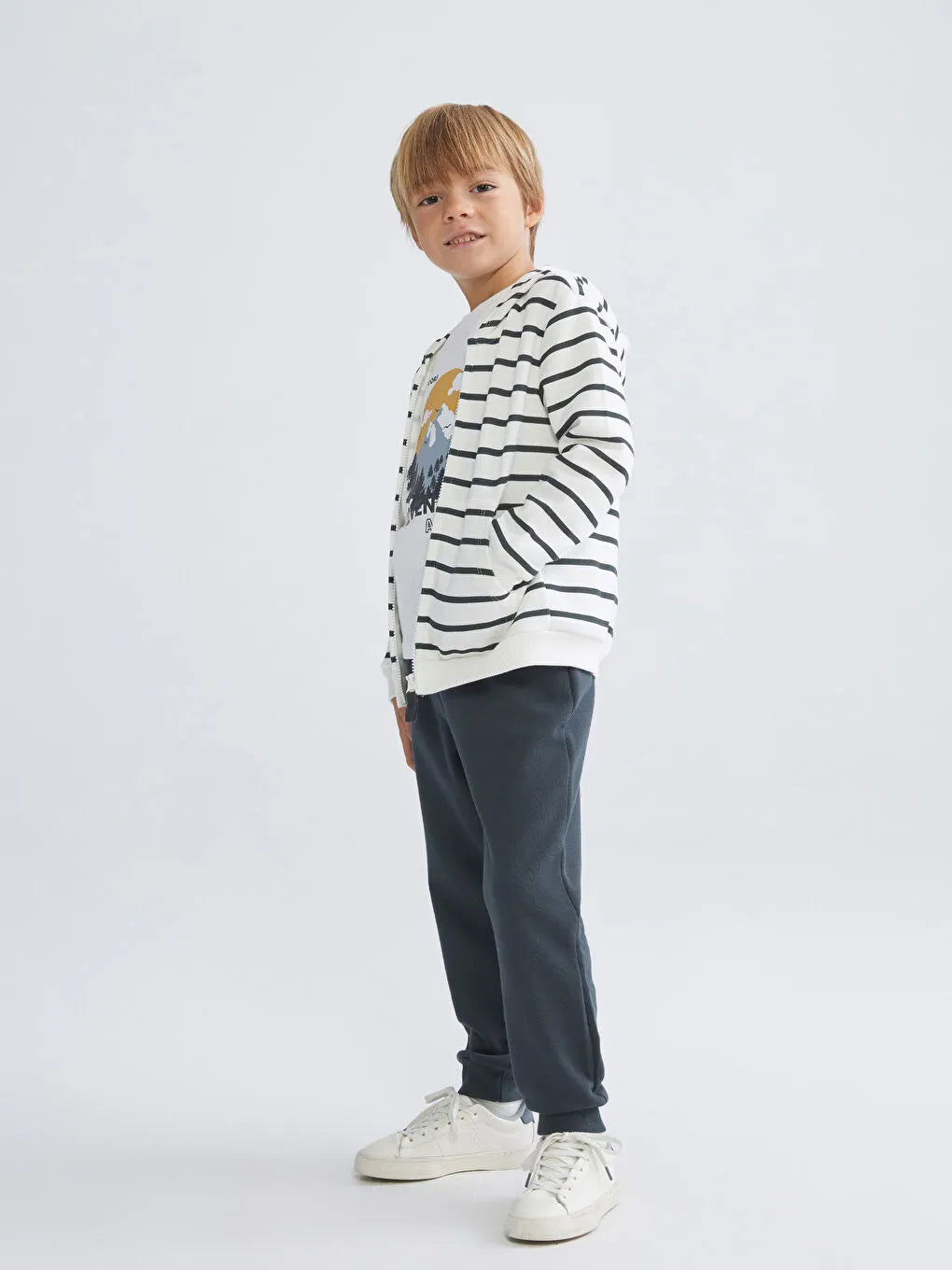 Ensemble en jersey manches courtes Garçon Imprimé écru