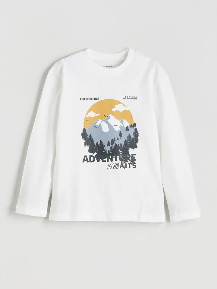 Ensemble en jersey manches courtes Garçon Imprimé écru